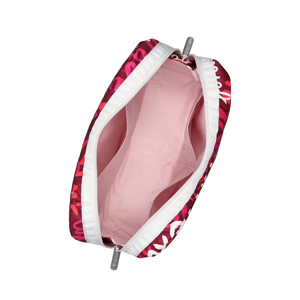 Lesportsac Extra Large Rectangular Cosmetic 加大型化妝包/ 莓果色愛情手繪風, , large