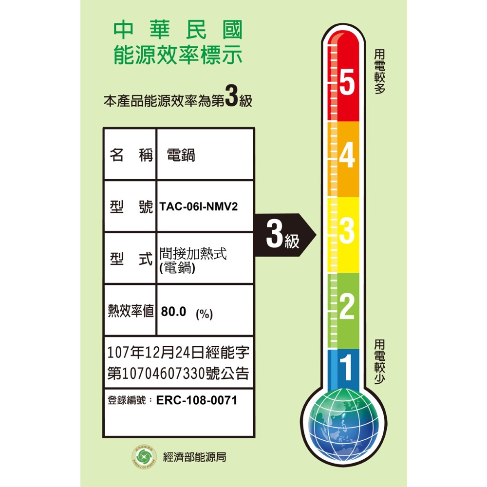 TATUNG 大同6人份電壓220V全不鏽鋼電鍋(僅國外適用)TAC-06I-NMV2, , large