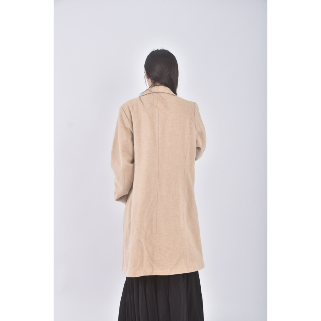 (M) town wear質感大衣杏色外套二手衣, , large