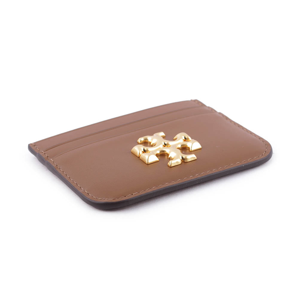 TORY BURCH Eleanor 大標誌小牛皮4卡卡片/名片夾/駝色, , large