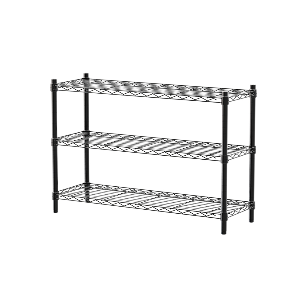 【Y HOUSE】90x30x60cm Lightweight Three-Layer Iron Rack Iron Rack - Painted Black