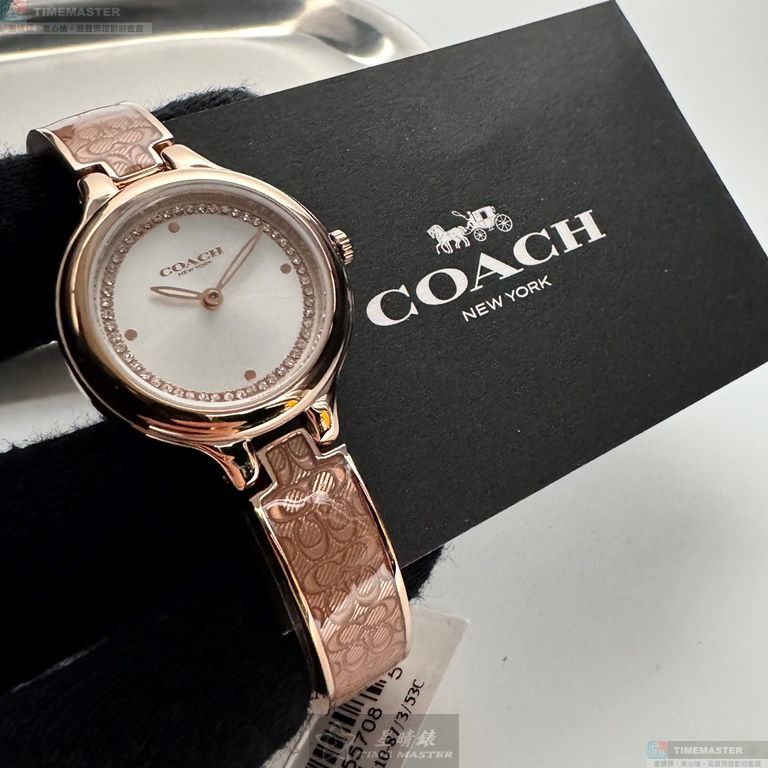 [星晴錶業]COACH手錶,26mm,CH00235銀白色錶面玫瑰金錶殼玫瑰金色精鋼錶帶款, , large