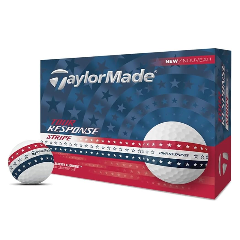 TaylorMade 高爾夫球 Tour Response Stripe USA 2025版 12入/盒 三層球, , large