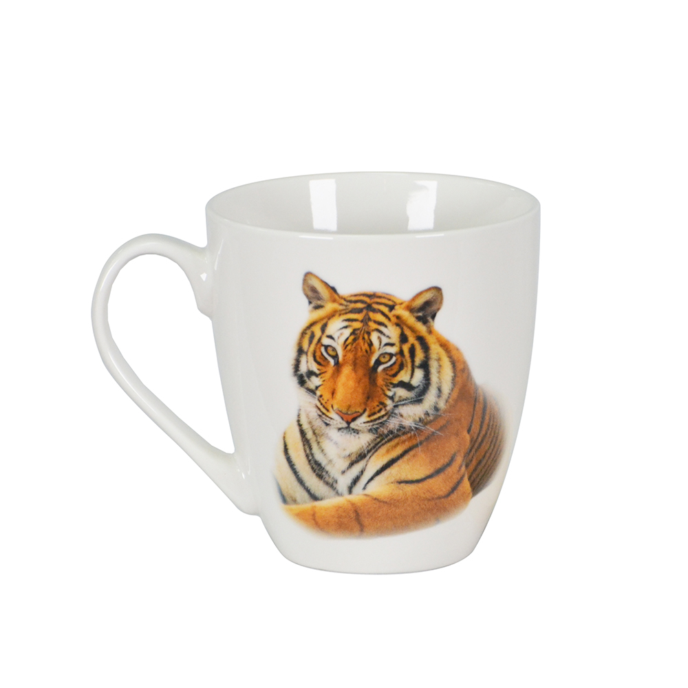 【YU Living】動物造型陶瓷馬克杯 早餐咖啡杯 600ml-老虎, , large