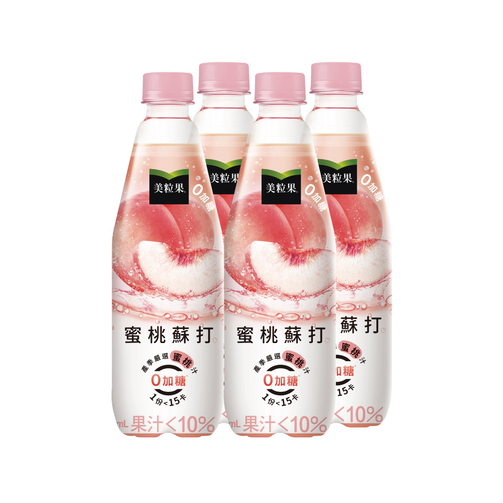 美粒果零加糖蜜桃蘇打500ml, , large