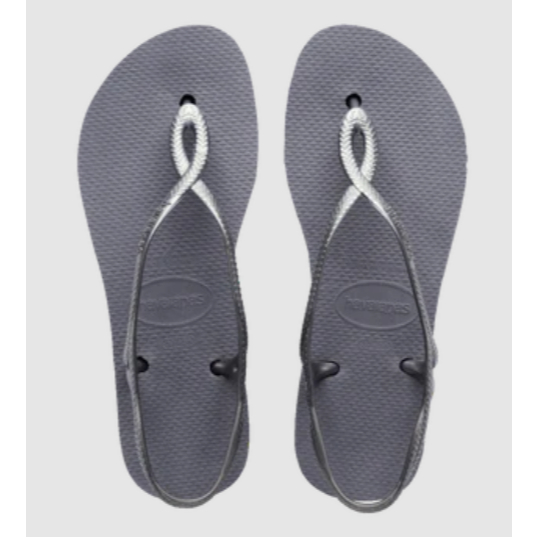 [巴拉娜巴西人字拖專賣店]中壢實體店面HAVAIANAS 哈瓦仕．夾腳拖．LUNA FLATFORM．厚底．女款．綁帶．灰．粉, , large