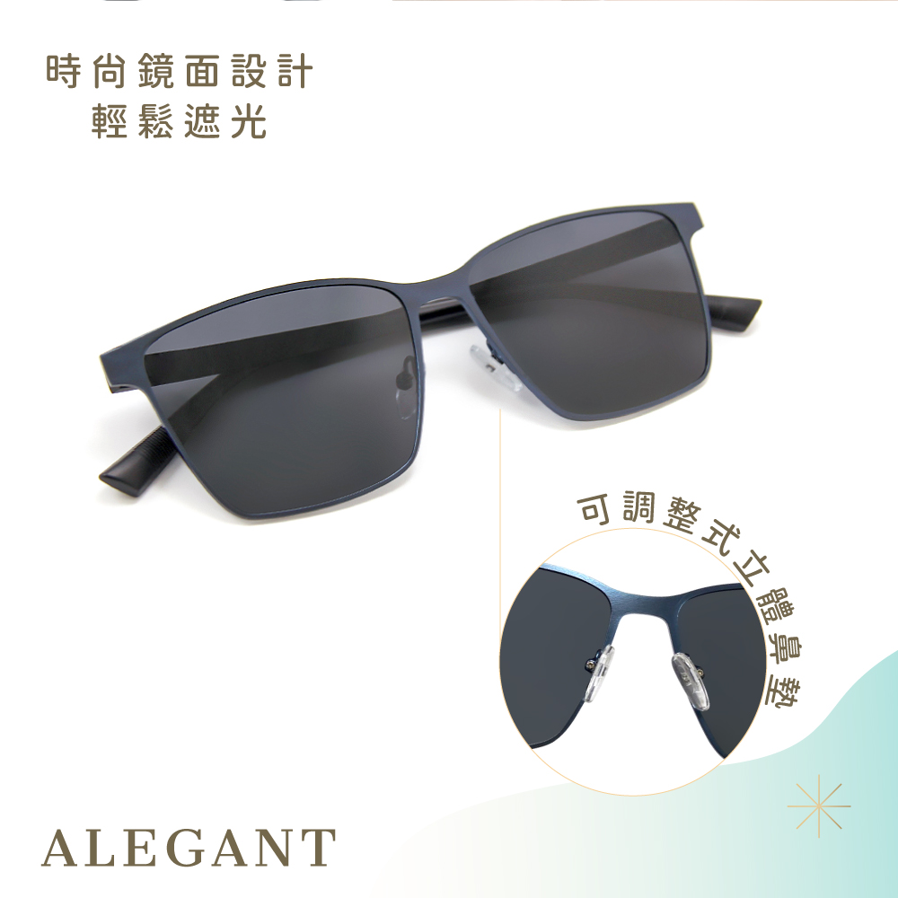 英倫雅仕朗峰棕鑲嵌金屬方框寶麗來偏光墨鏡/UV400太陽眼鏡〔ALEGANT〕, , large