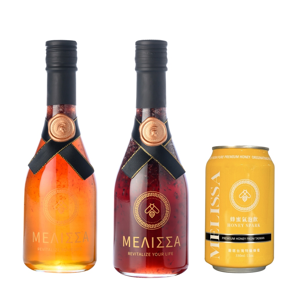 【Melissa】玫瑰420g+龍眼420g 2入蜂蜜禮盒(加送蜂蜜氣泡飲6入), , large
