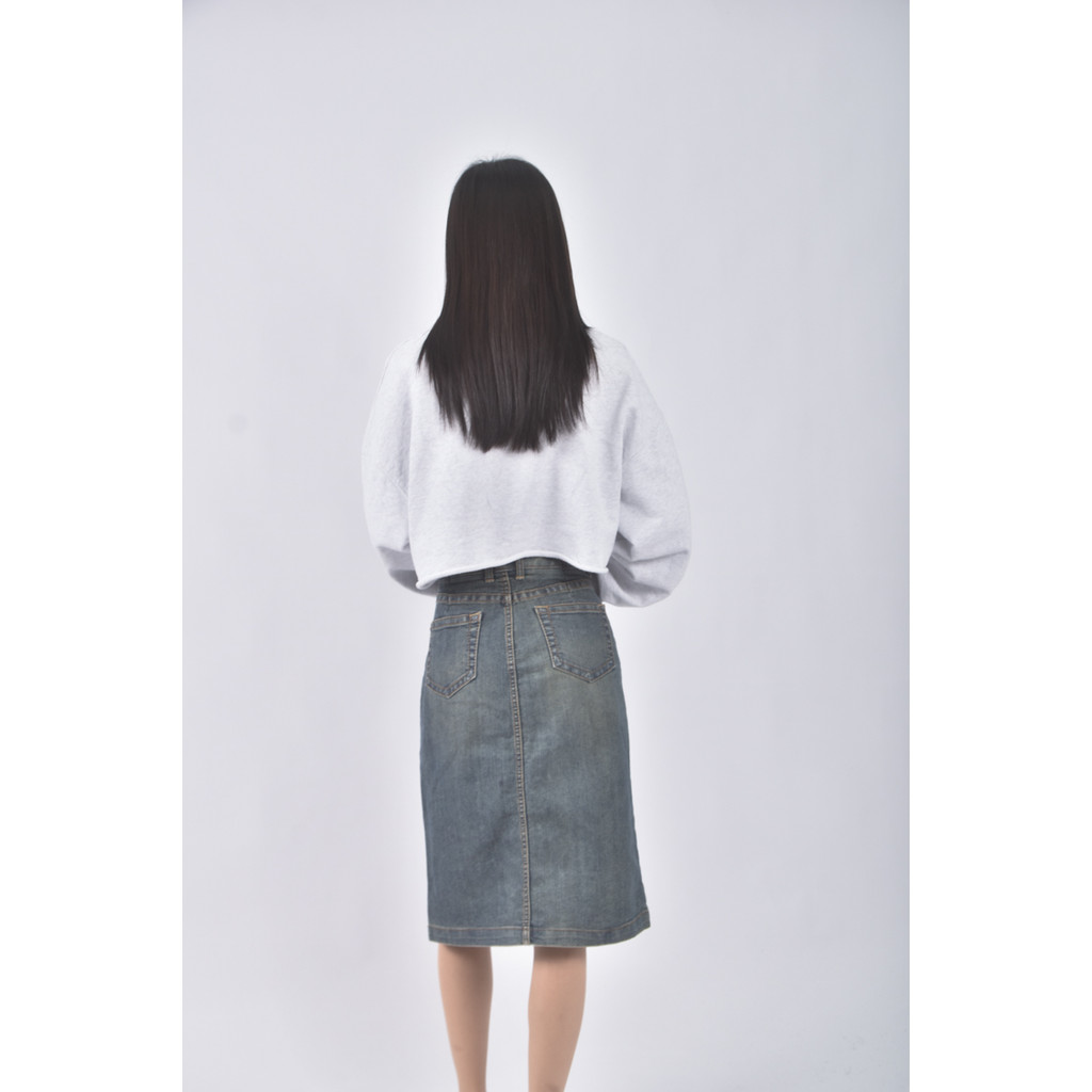(L) bobson丹寧牛仔質感藍色長裙二手衣, , large