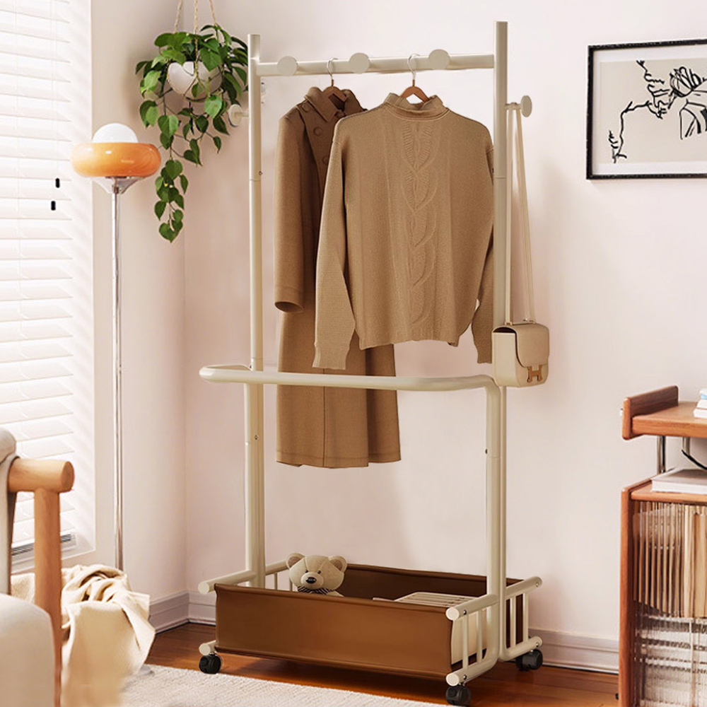 【AOTTO】簡約輕奢附輪收納衣帽架-60公分(HA-010), , large