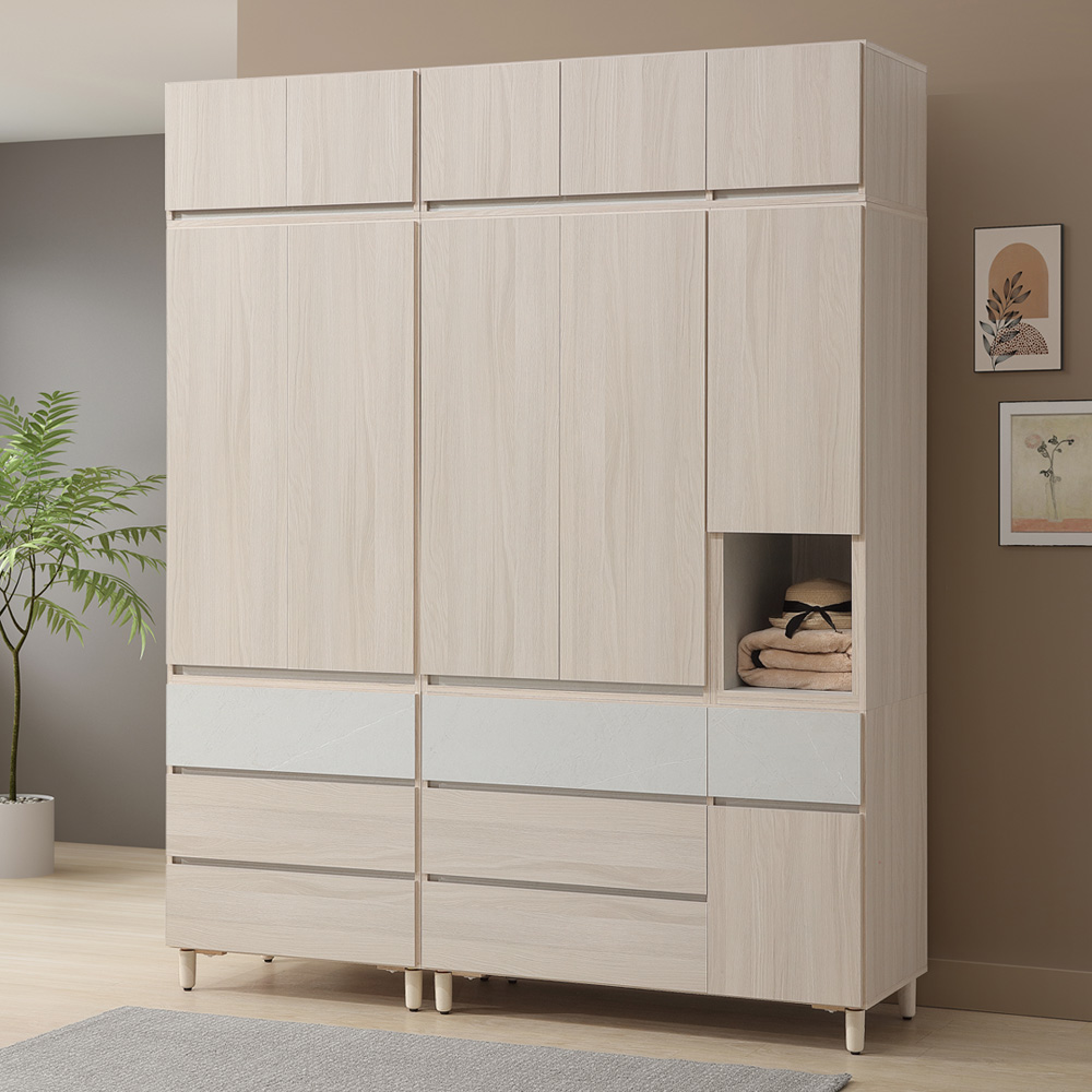 【Homelike】喜家居6.4x8尺大衣櫃(含被櫃)(2347), , large