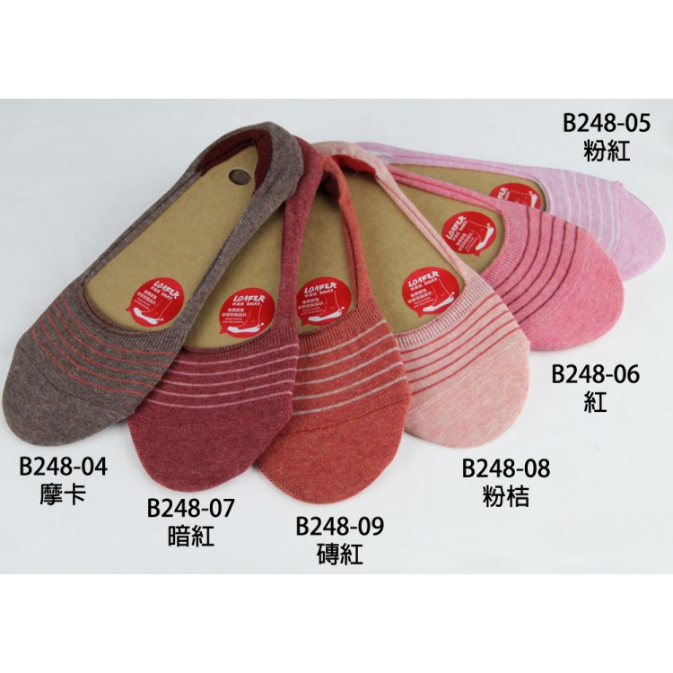【BVD】簡約條紋休閒女襪套<麻天藍>B248 止滑 女襪 襪子 隱形襪, , large