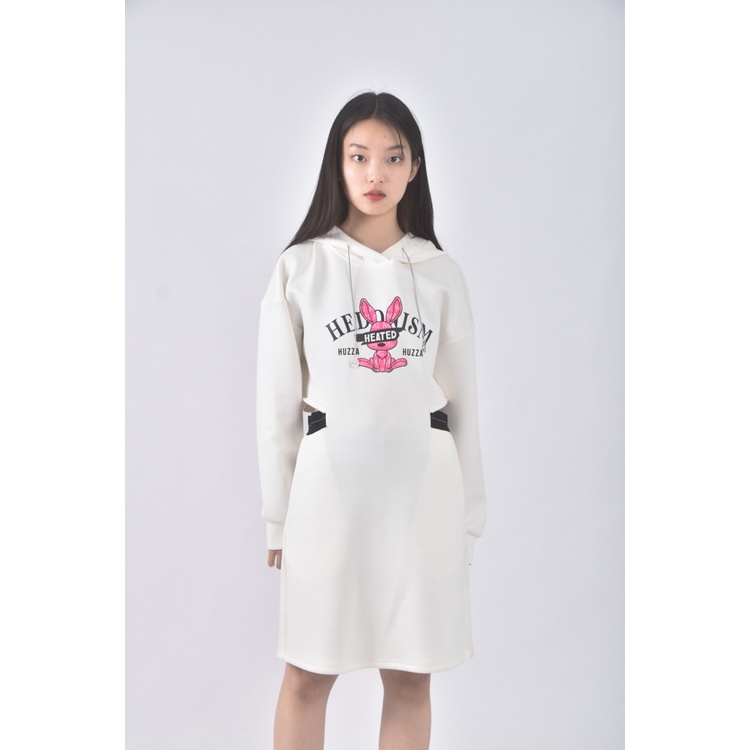 (L) moma質感連帽白色洋裝二手衣, , large