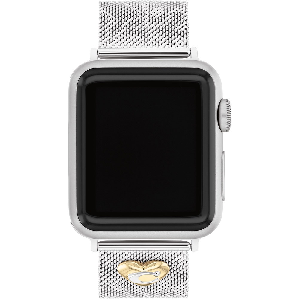 COACH Apple Watch 錶帶 38/40/41mm 適用 米蘭鍊帶 C字愛心錶帶-銀色(不含手錶), , large