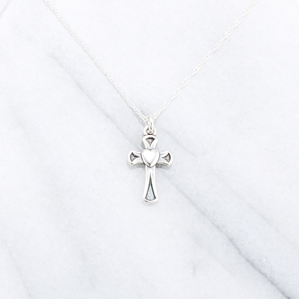 【Angel & Me】Love Heart Cross 925 sterling silver necklace Christmas gift
