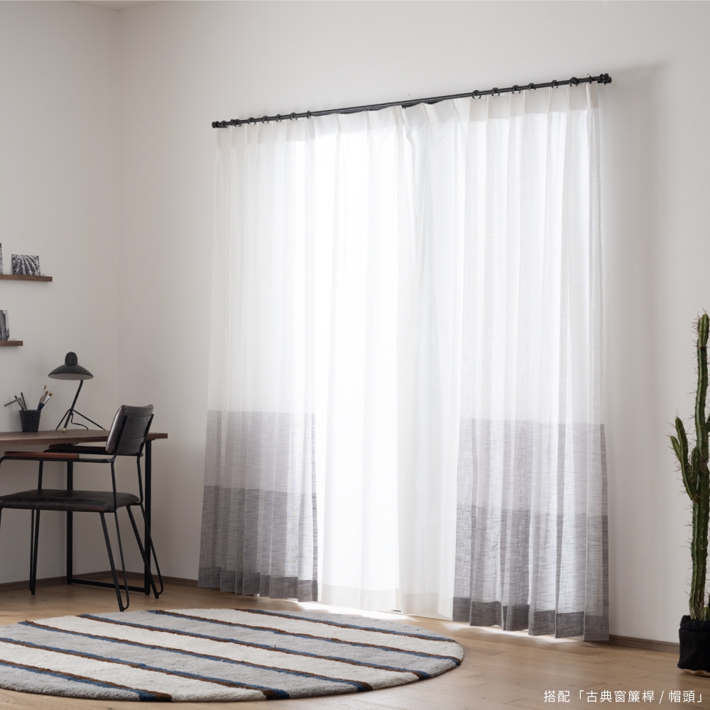 Ready-Made Sheer Curtains – Set of 2 Panels – "Gray Night Gradient" – Width 100cm, Height 163/208/238cm – Made in Taiwan – Neutral Gray Tones – Machine Washable, , large