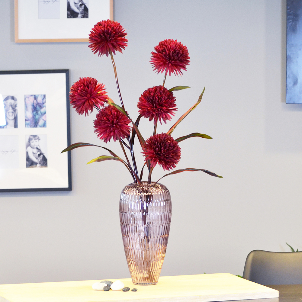 【YU Living】仿真裝飾薊花 人造花-酒紅, , large