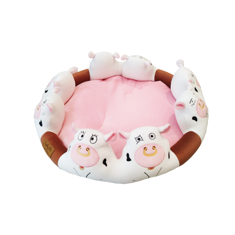 Pet bed with cute animal theme, , large