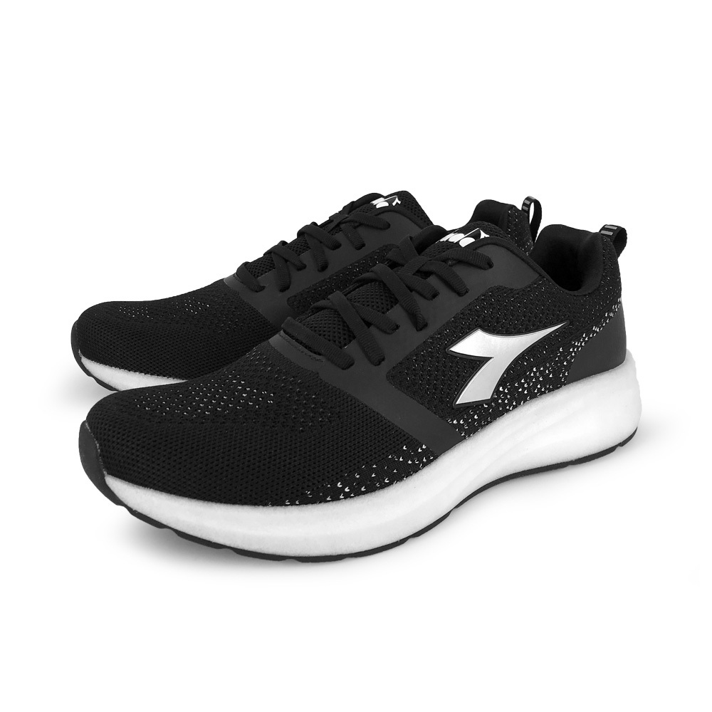 DIADORA迪亞多那 專業避震慢跑男鞋 男運動鞋 慢跑鞋 吸濕 排汗 透氣 散熱 保護後跟 Q彈 輕量 止滑 黑 灰, , large