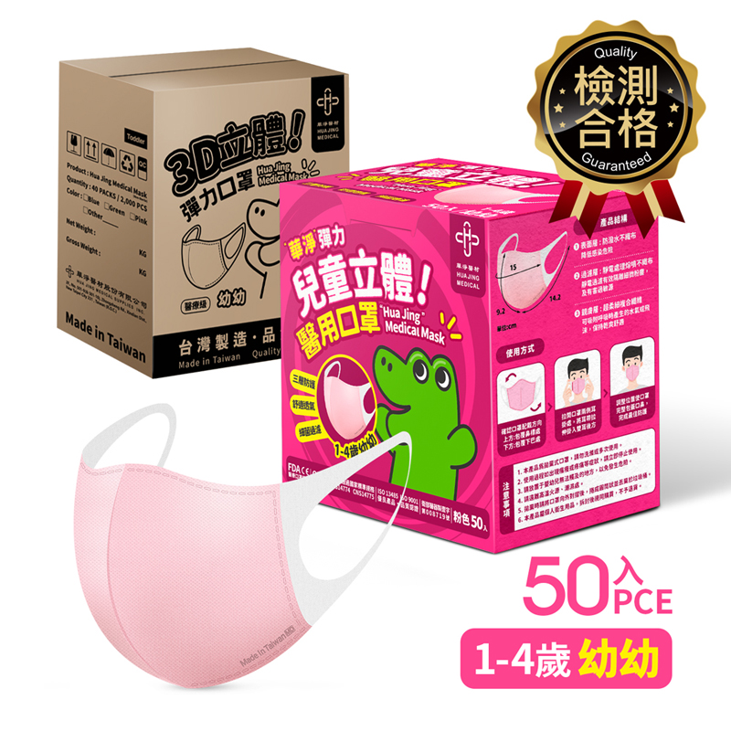 3D  Medical Masks-Kids Pink, , large
