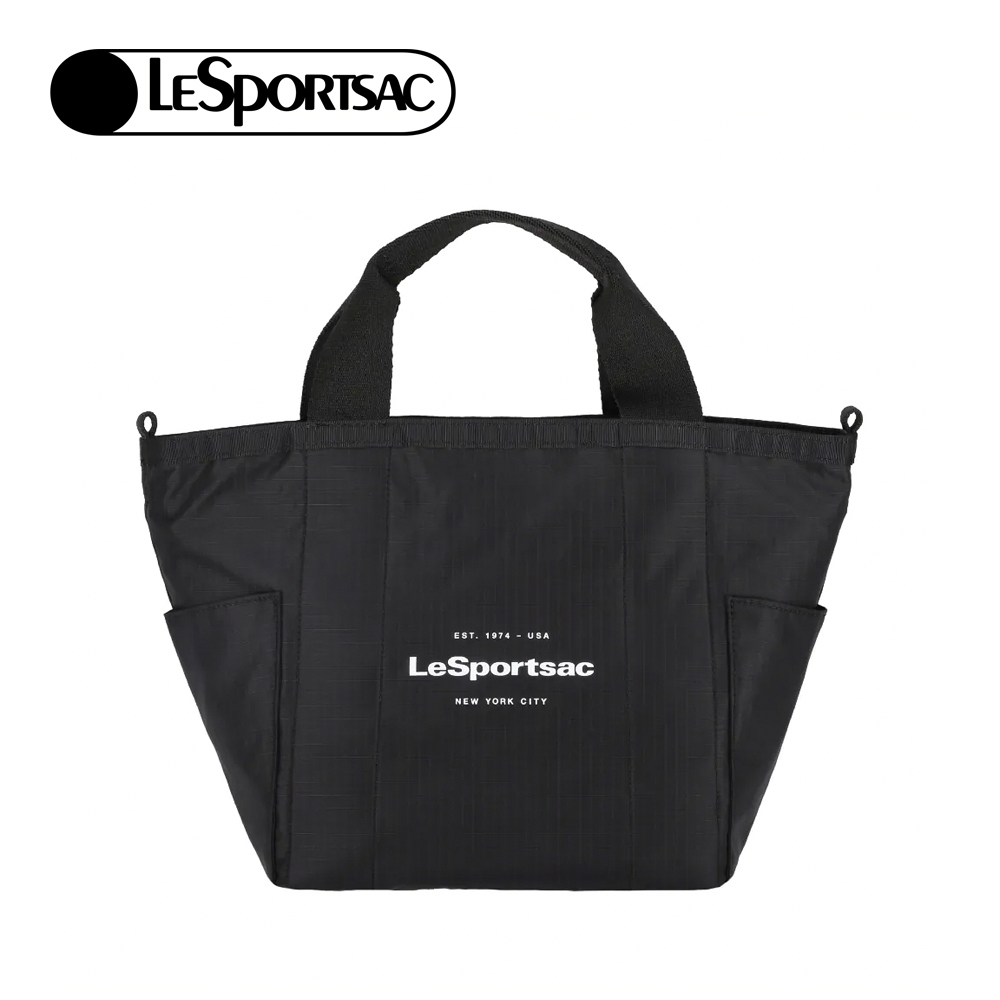 |快速出貨|Lesportsac Small Reversible Pocket Tote 小型雙面托特包 送禮-永恆黑, , large