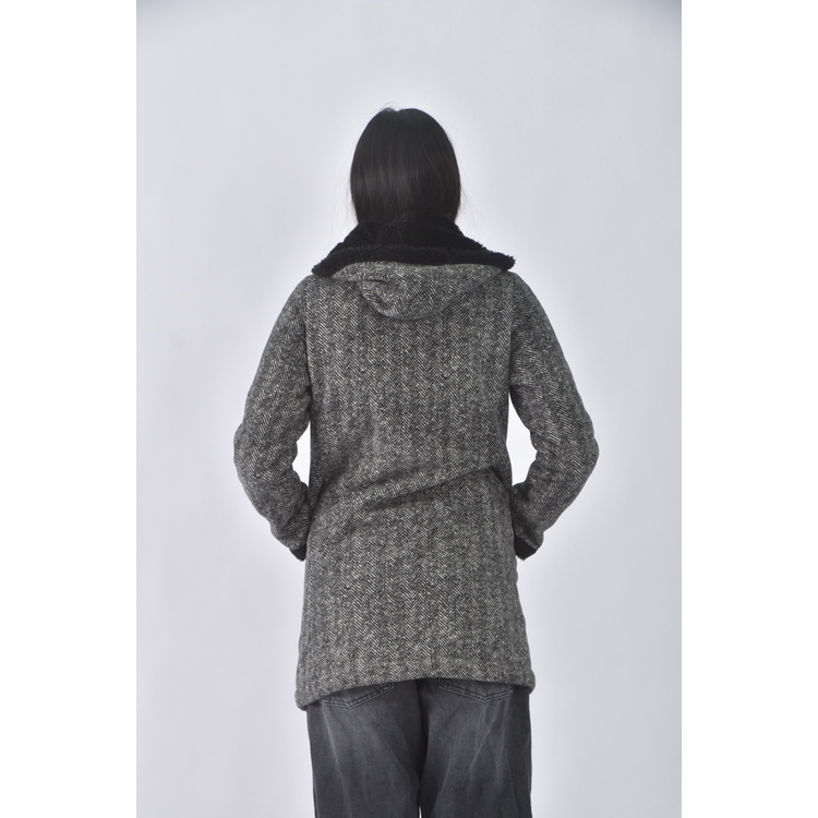 (M) uniqlo質感連帽黑色外套二手衣, , large