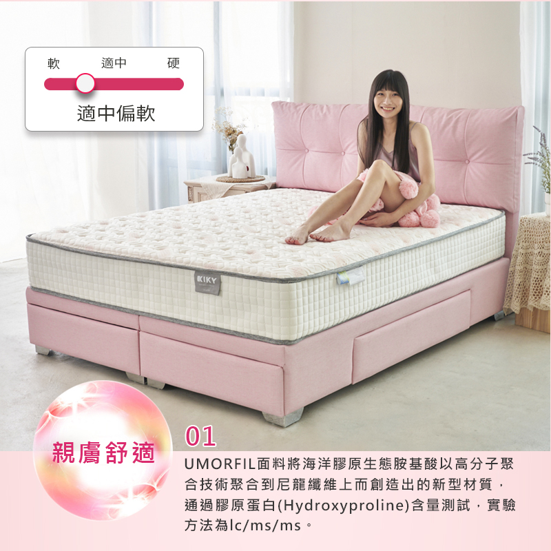 Meiyat collagen anti-allergic independent coil mattress 3.5 feet, , large