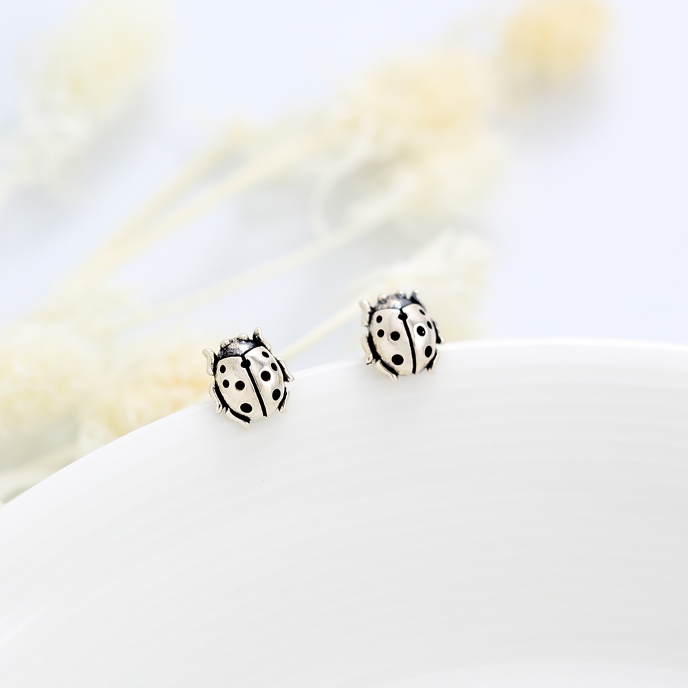 【Angel & Me】Cute Lady bug s925 sterling silver earrings Birthday gift, , large