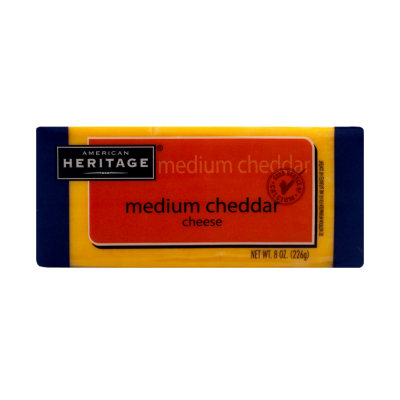 Heritage Medium Cheddar Natural Cheese, , large