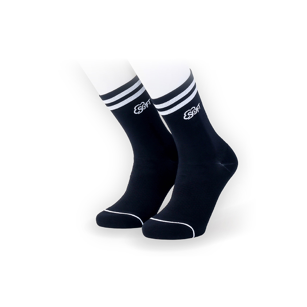 【SOFT】Light Compression socks-classic black and white (26-31cm), 經典黑白條, large