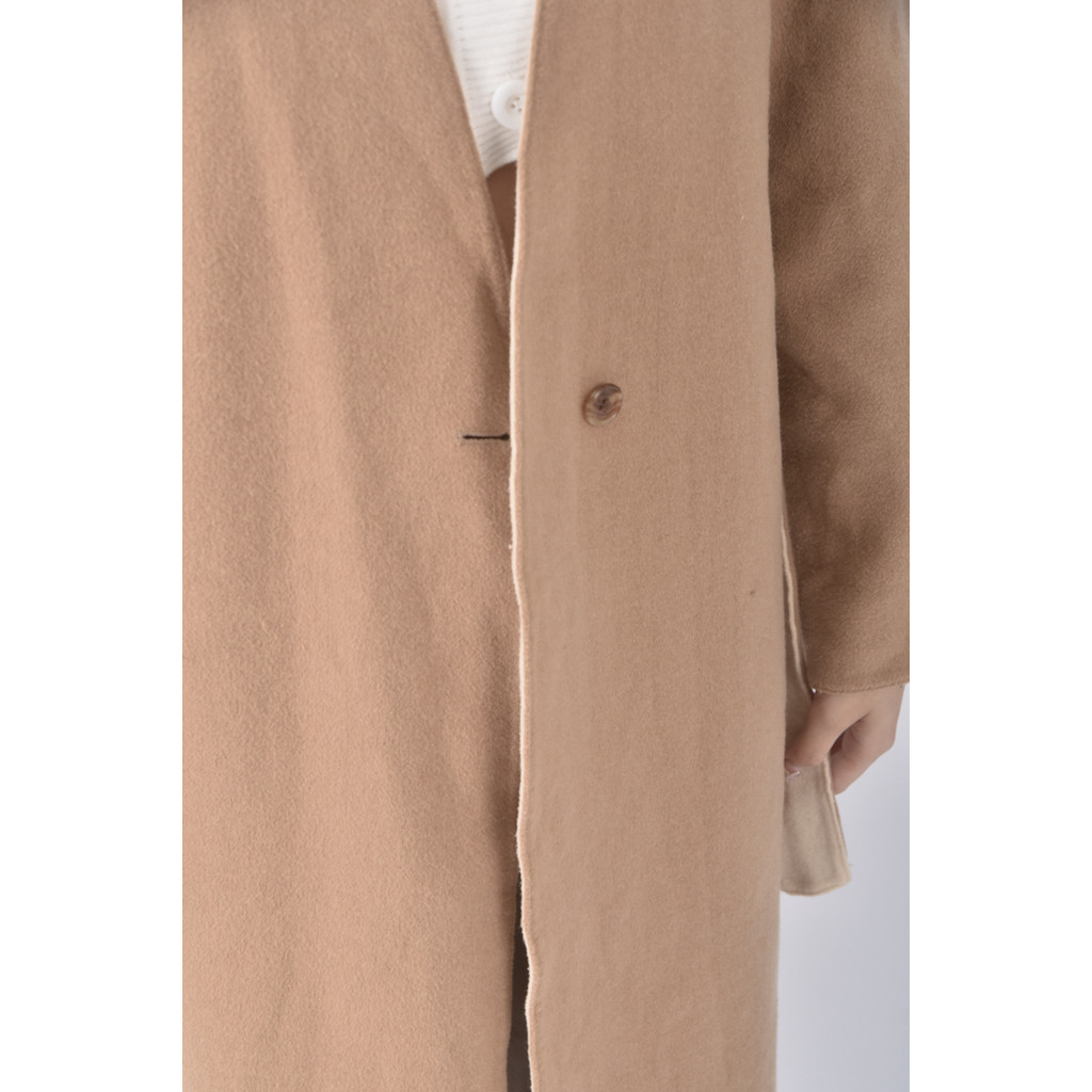 (M) uniqlo質感大衣棕色綁帶外套二手衣, , large