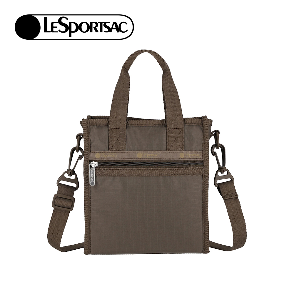 Lesportsac 迷你方型托特包 通勤隨身包 肩背手提袋 手機包 送禮 禮物 女包 男包 情人節禮物(摩卡咖啡)