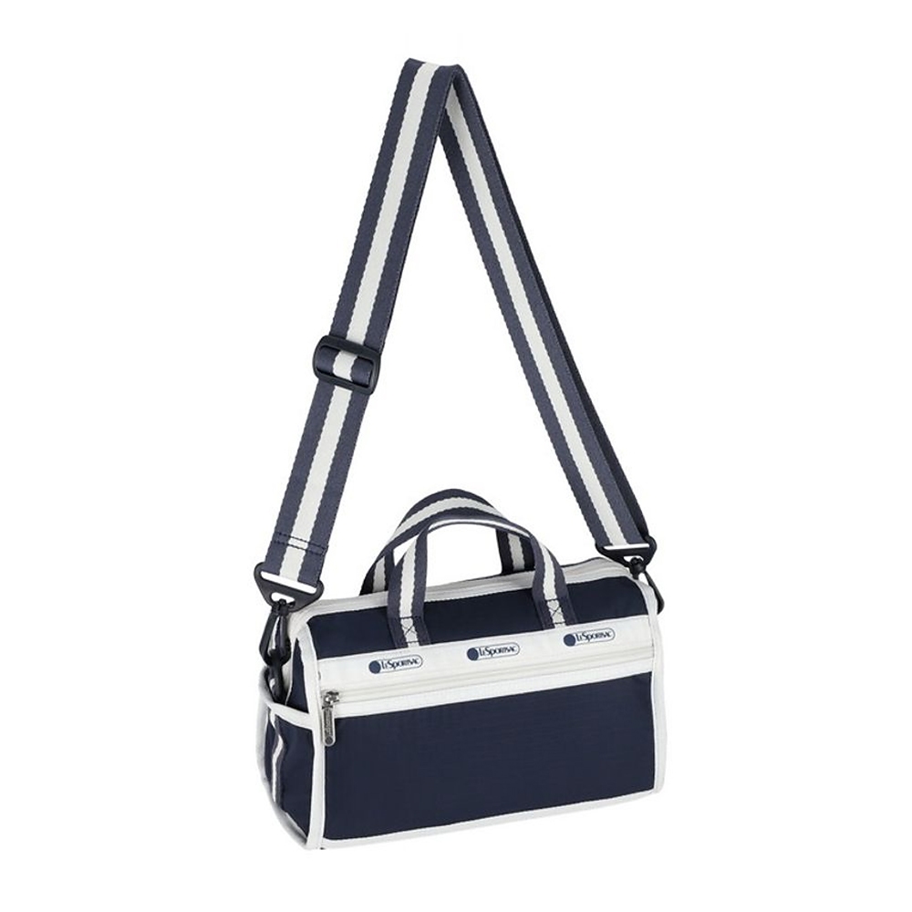Lesportsac Mini Duffel Crossbody 運動風手提肩背兩用小包/ 條紋海軍藍, , large