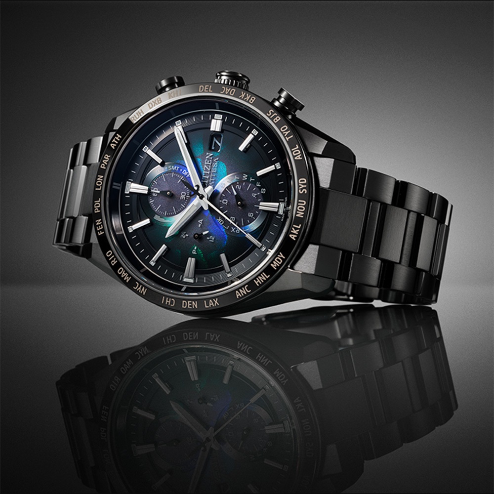 CITIZEN 星辰 100週年限量宇宙幻彩 鈦金屬光動能電波手錶 AT8286-65E, , large
