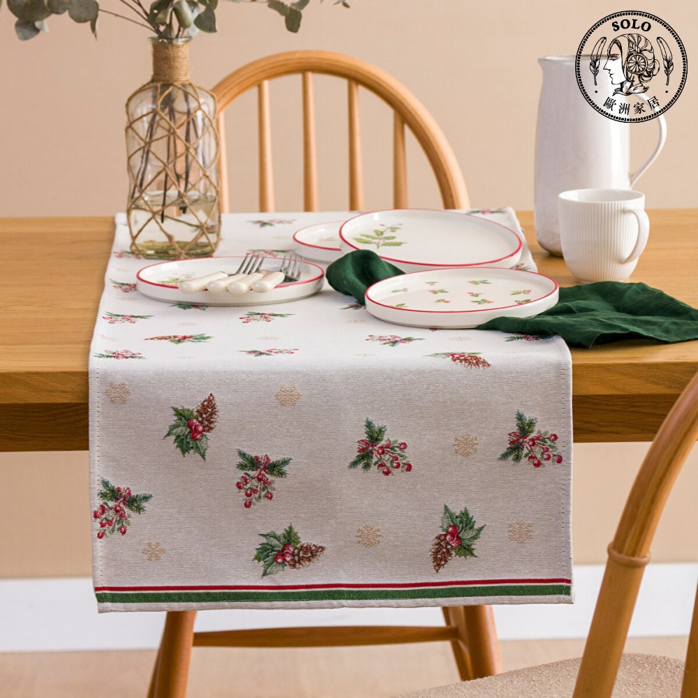 【SOLO歐洲家居】LCW Home 45x120CM 聖誕裝飾桌旗 桌布 桌墊 餐墊 土耳其製造, , large