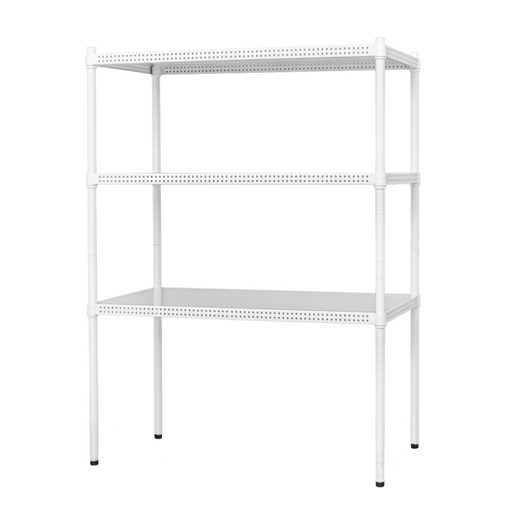 【Y HOUSE】90x35x120cm perforated plate three-layer shelf perforated plate shelf iron rack - paint white