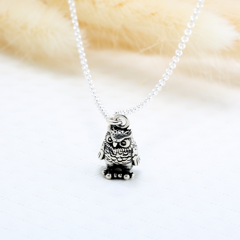 【Angel & Me】智慧 貓頭鷹御守 Owl 梟 s925 純銀項鍊 生日 週年 畢業 情人節 聖誕節 禮物
