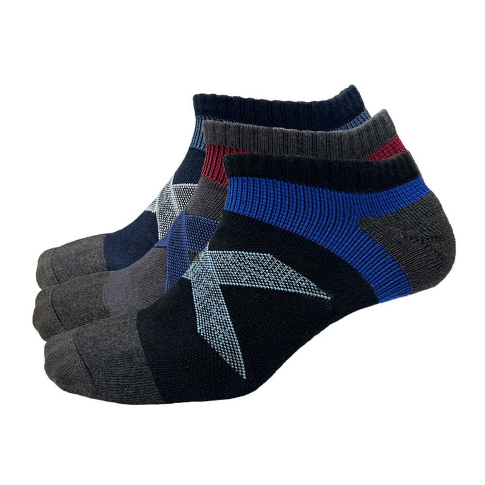 【BVD】石墨烯乾爽運動足弓男襪4入<灰/淺藍>B559 襪子 短襪 除臭襪, , large