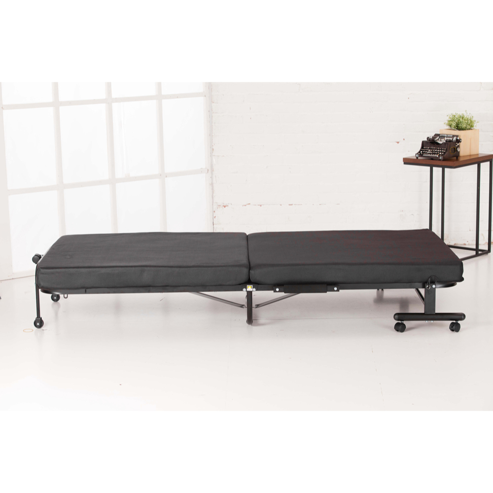 《Simple Life》High anti-slip support 14-stage storage folding bed (easy assembly) black KR, , large