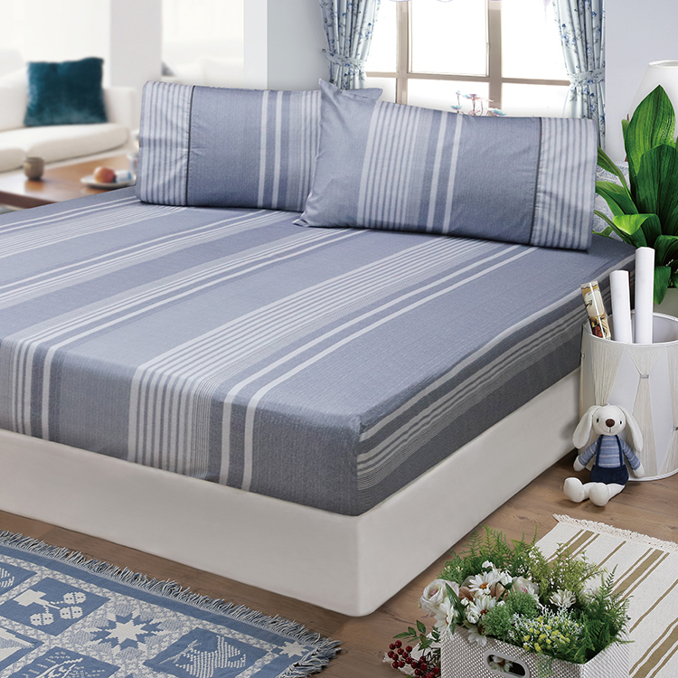 FITNESS 精梳棉單人床包枕套二件組-安德里-灰, , large