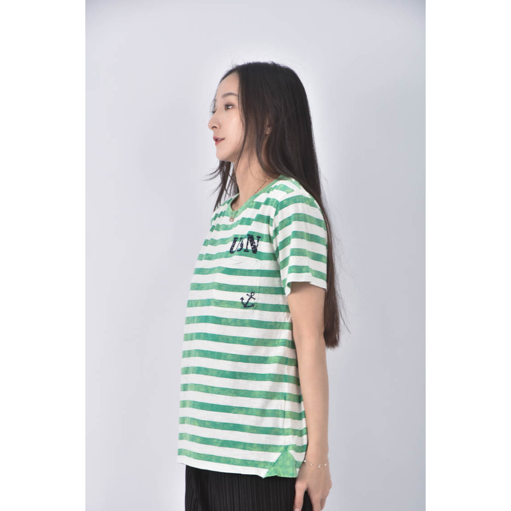 (F) original garment運動棉質純棉綠色短袖上衣二手衣, , large