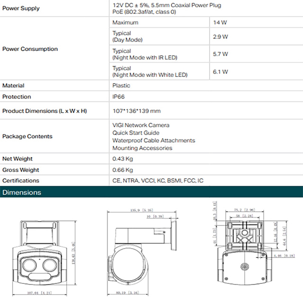 TP-LINK 2入組合 昌運監視器 VIGI C540V + VIGI C540-W 400萬 全彩旋轉式網路攝影機, , large