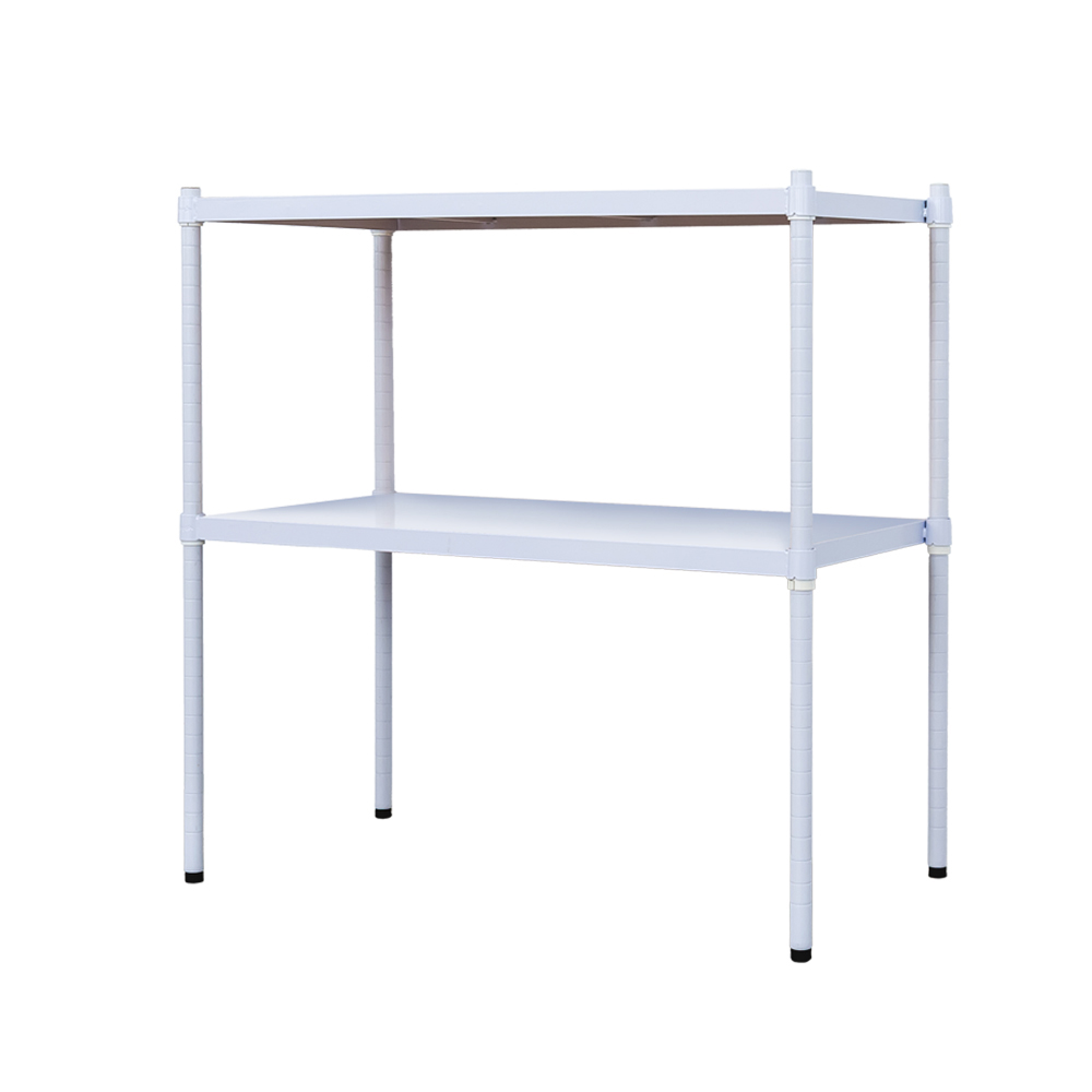 【Y HOUSE】90x45x75cm two-layer hole-free iron plate storage rack rack iron rack - paint white