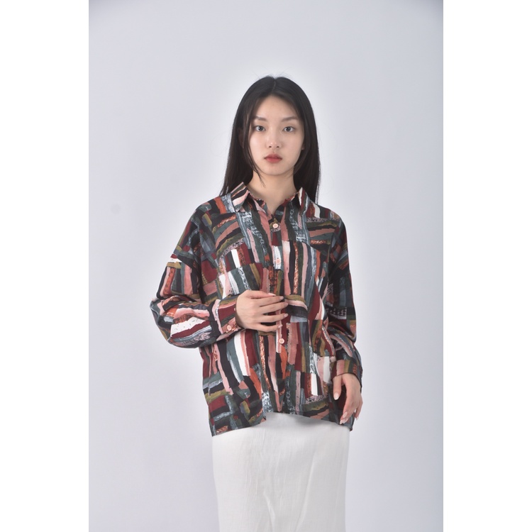 (XL) spades queen拼色綠色襯衫上衣二手衣, , large