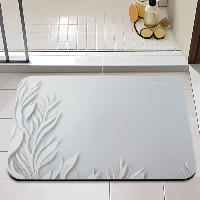 【Monster】 Soft Diatomaceous Earth Absorbent Mat &ndash; Shadow of Water Series (60x40cm) &ndash; Silver Blue, , large