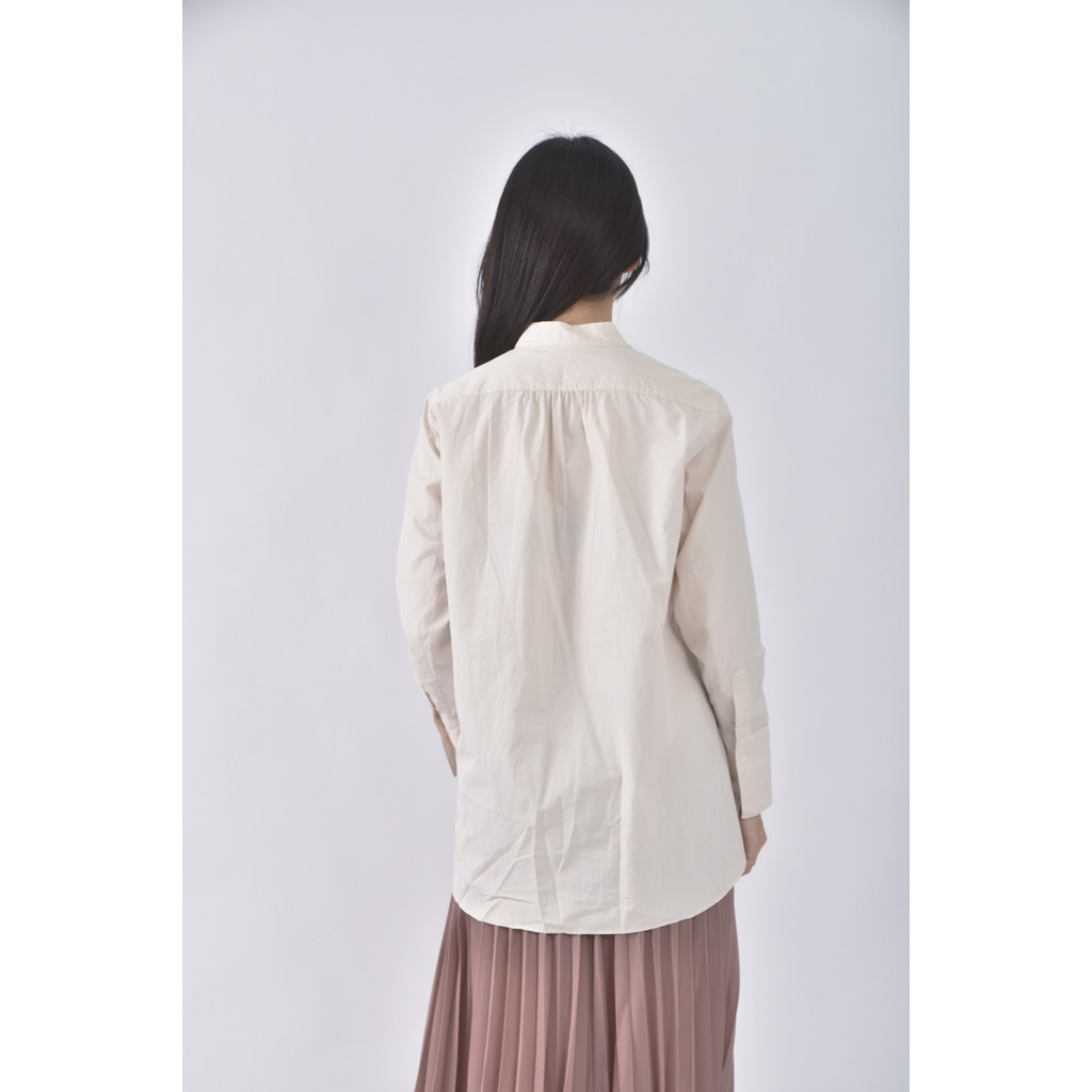 (S) uniqlo棉質純棉杏色襯衫上衣二手衣, , large