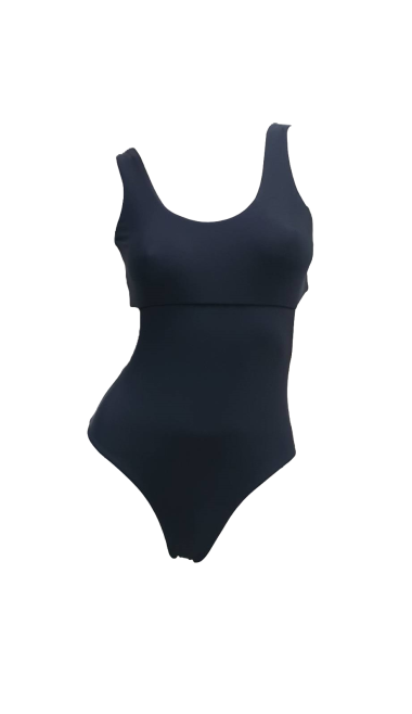 QXHEE.T.台灣製．平口背心式連身泳衣QX-M07  經典黑-M