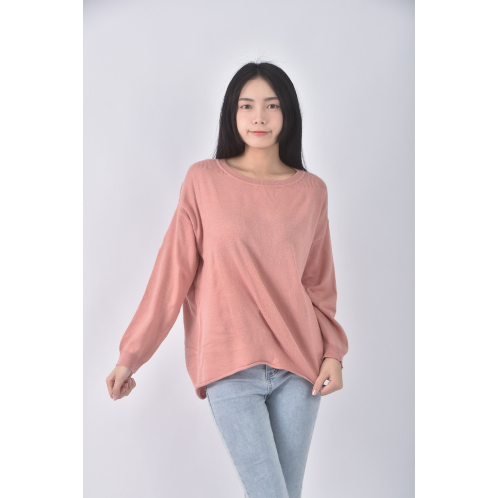 (XL) lativ圓領粉色長袖上衣二手衣, , large