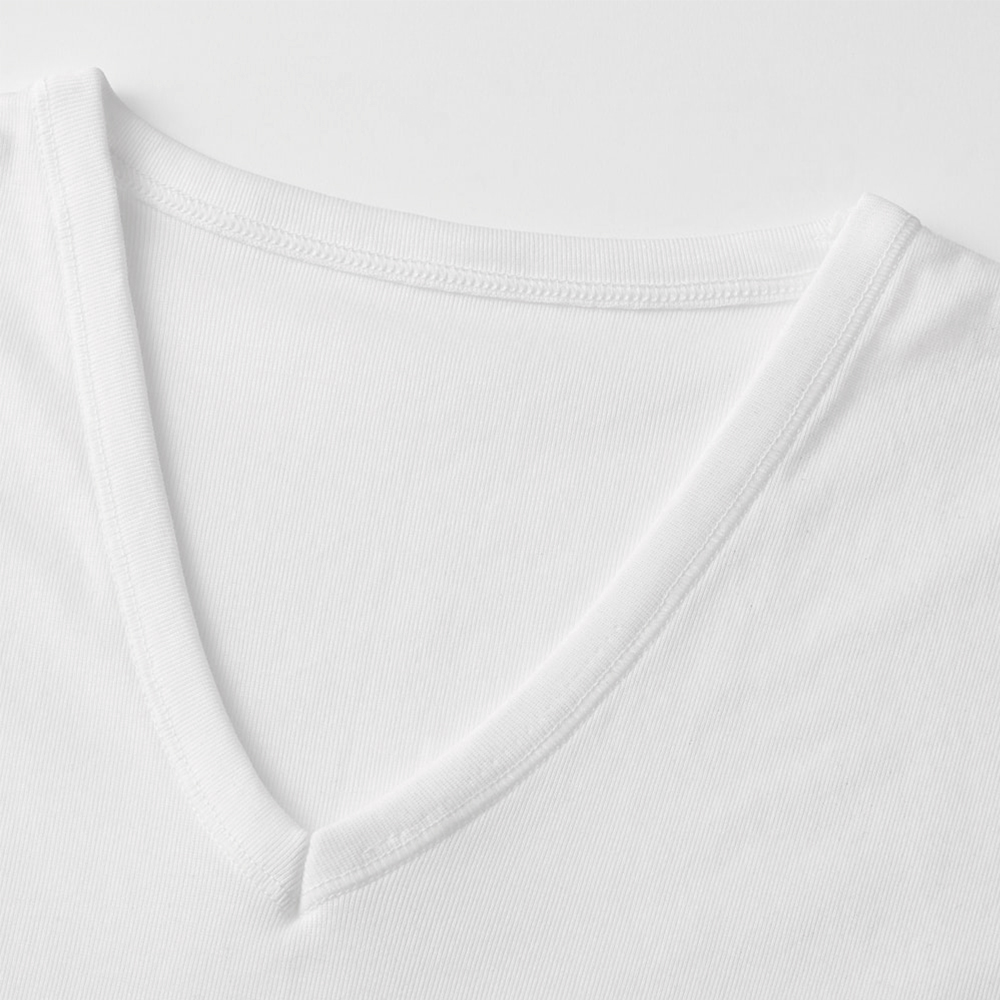 【日本郡是Gunze】日本製 COOLMAGIC 100%純棉 男士機能涼感 V領 短袖內衣 T-shirt(黑色-L), , large