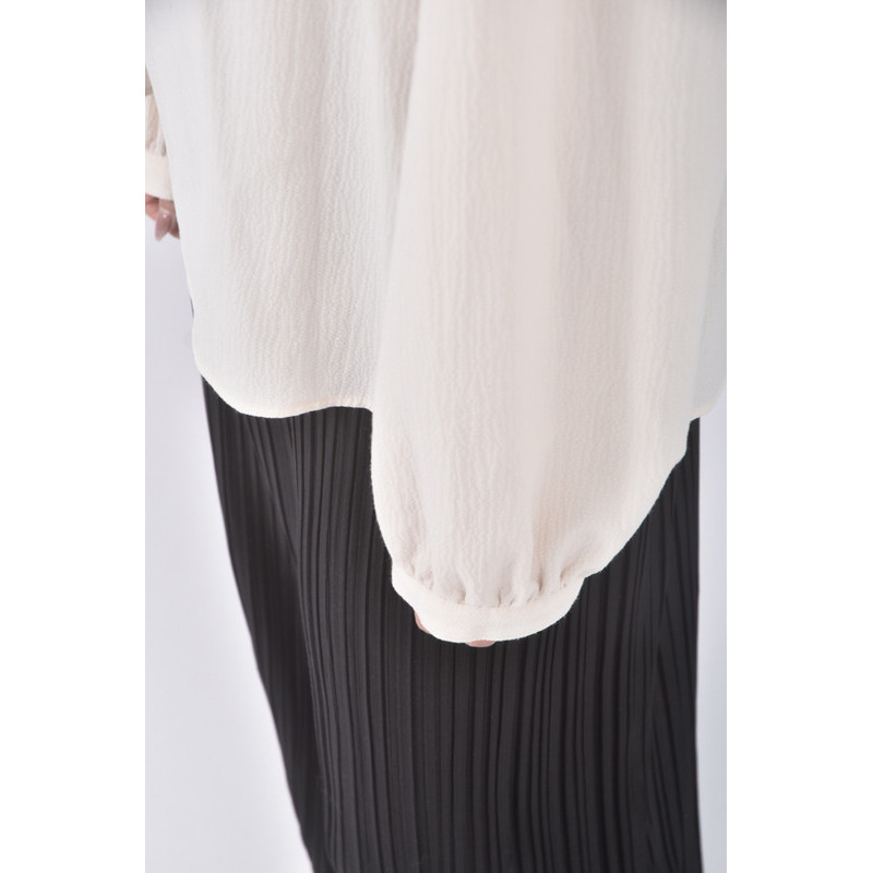 (M) 質感荷葉領口杏色長袖上衣二手衣, , large